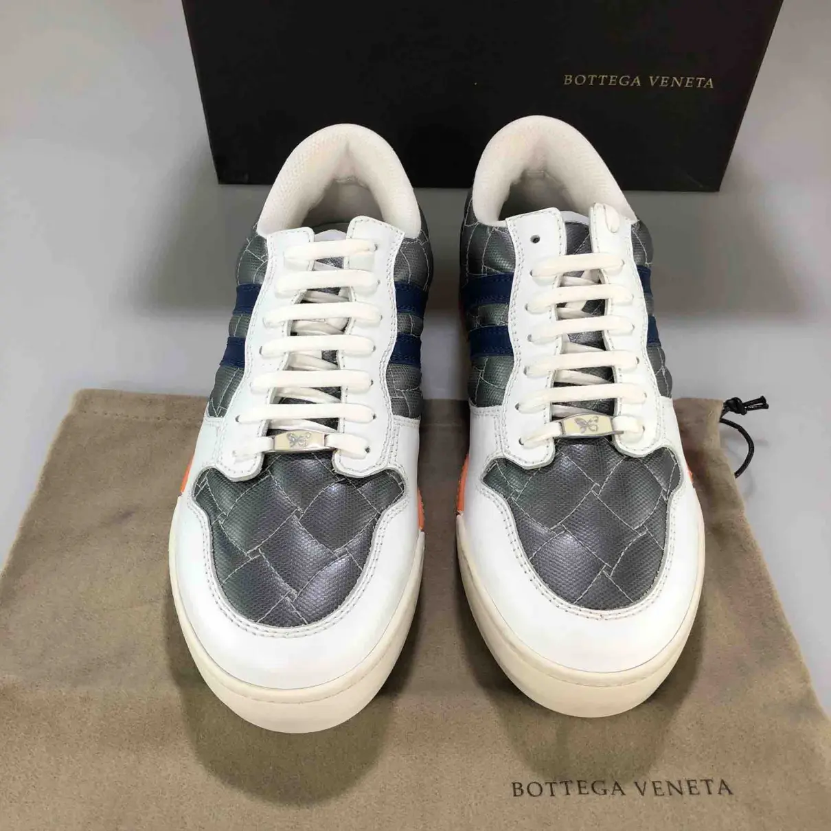 Leather low trainers Bottega Veneta