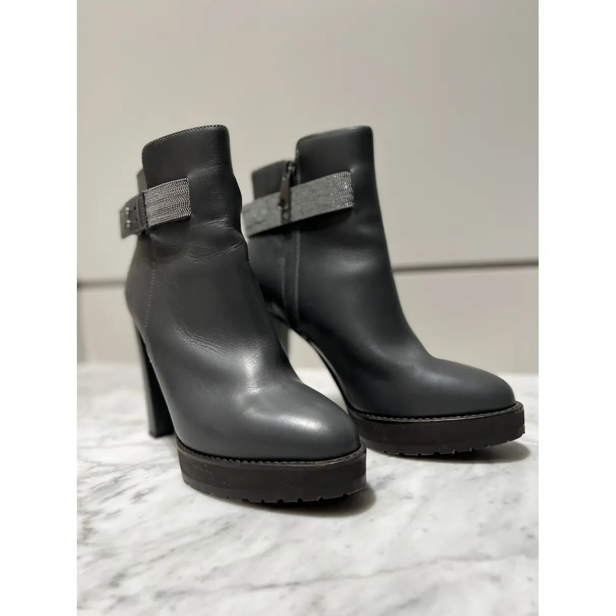 Buy Brunello Cucinelli Leather ankle boots online