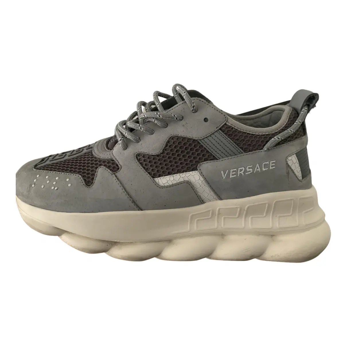 Chain Reaction leather low trainers Versace