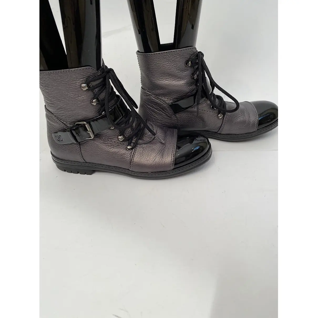 Leather lace up boots Chanel - Vintage