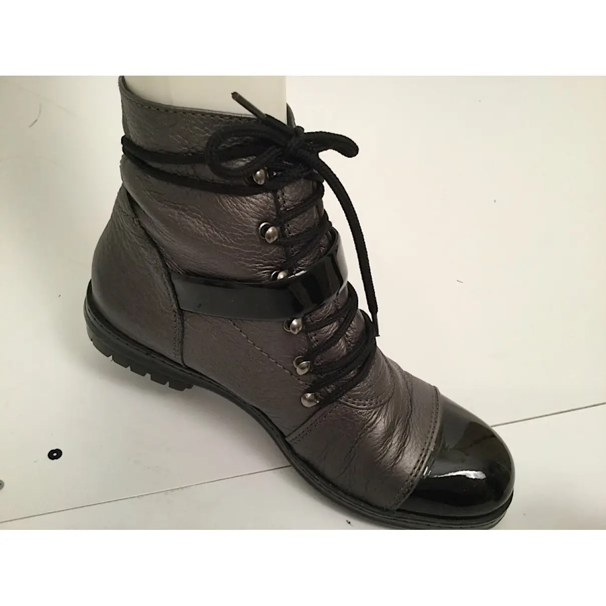 Leather lace up boots Chanel - Vintage