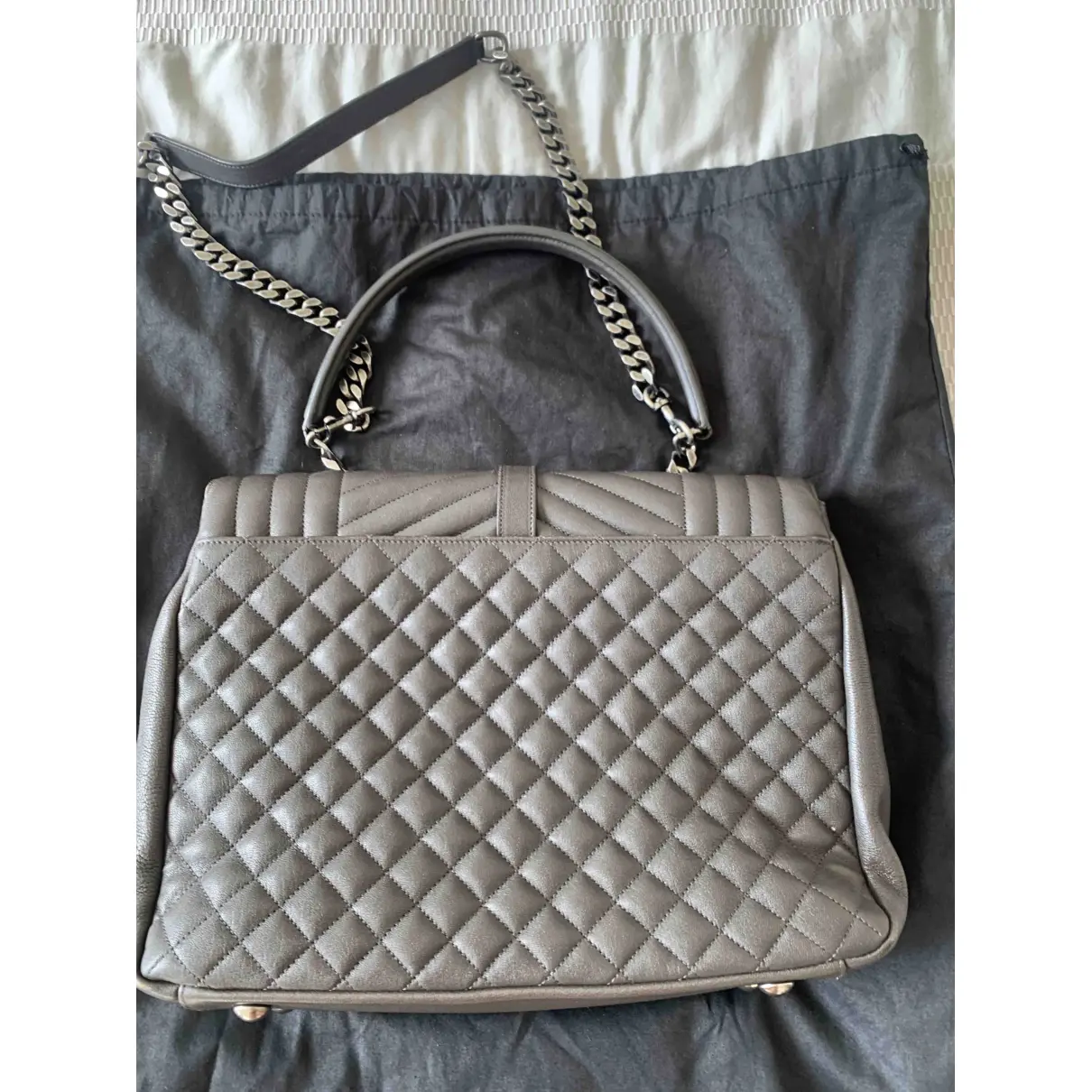Buy Saint Laurent Collége monogramme leather handbag online