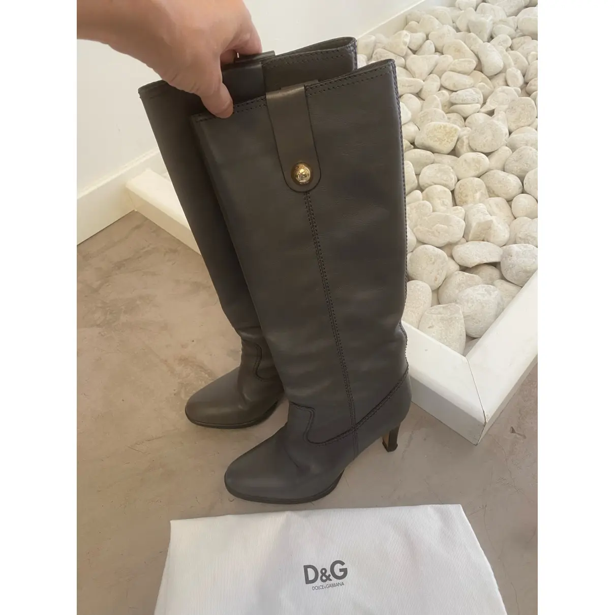 Leather riding boots D&G