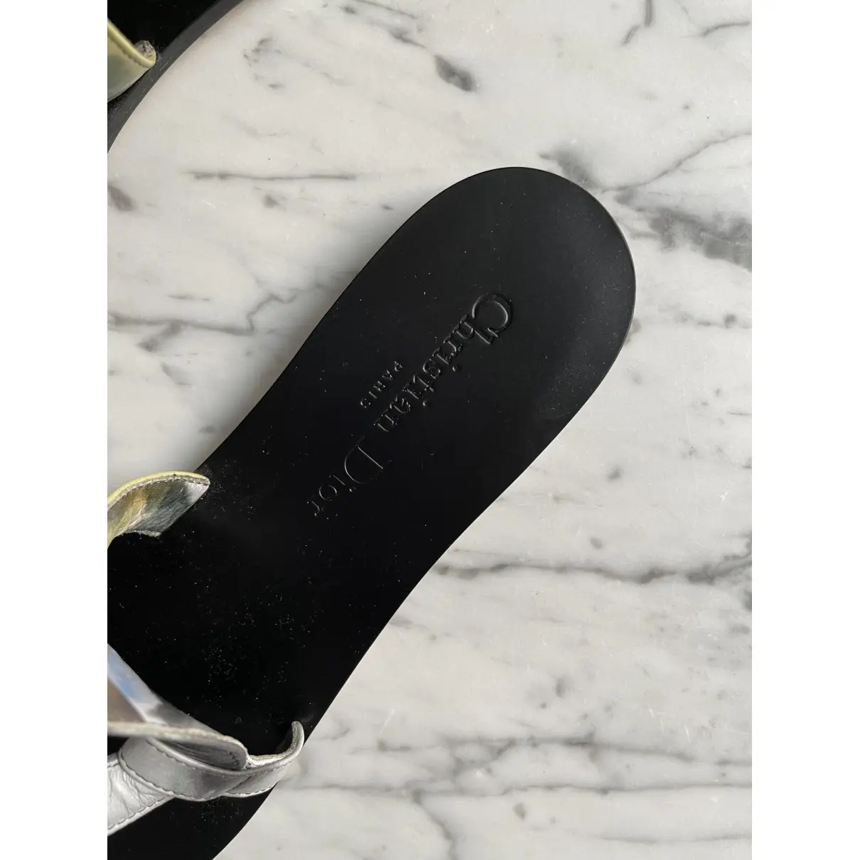 Leather flip flops Dior