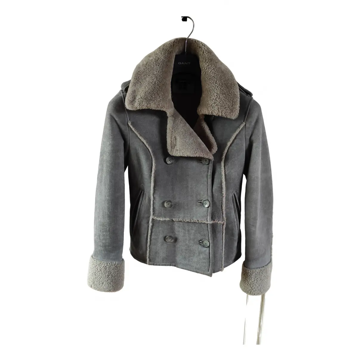 Leather biker jacket Gant