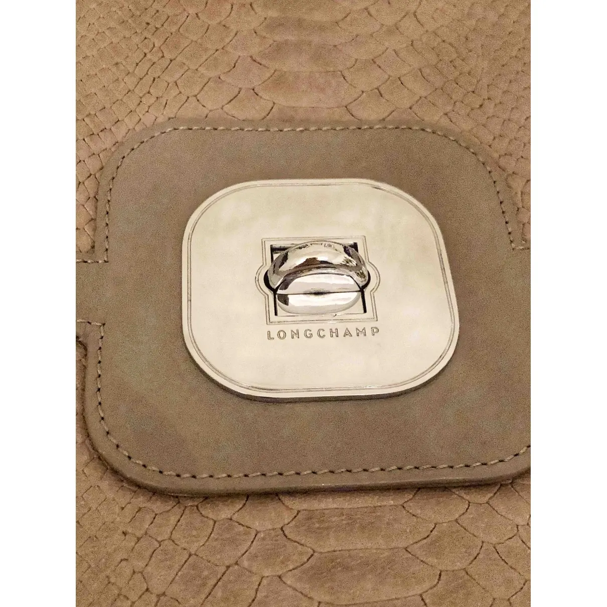 Grey Leather Handbag Gatsby Longchamp
