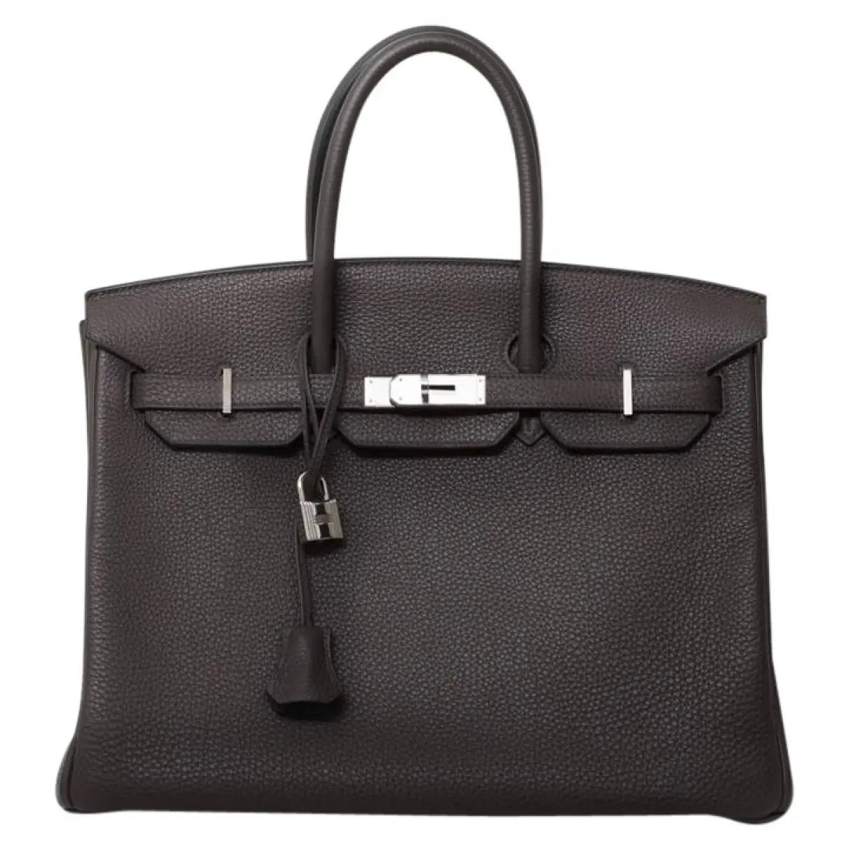 Grey Leather Handbag Birkin Hermès