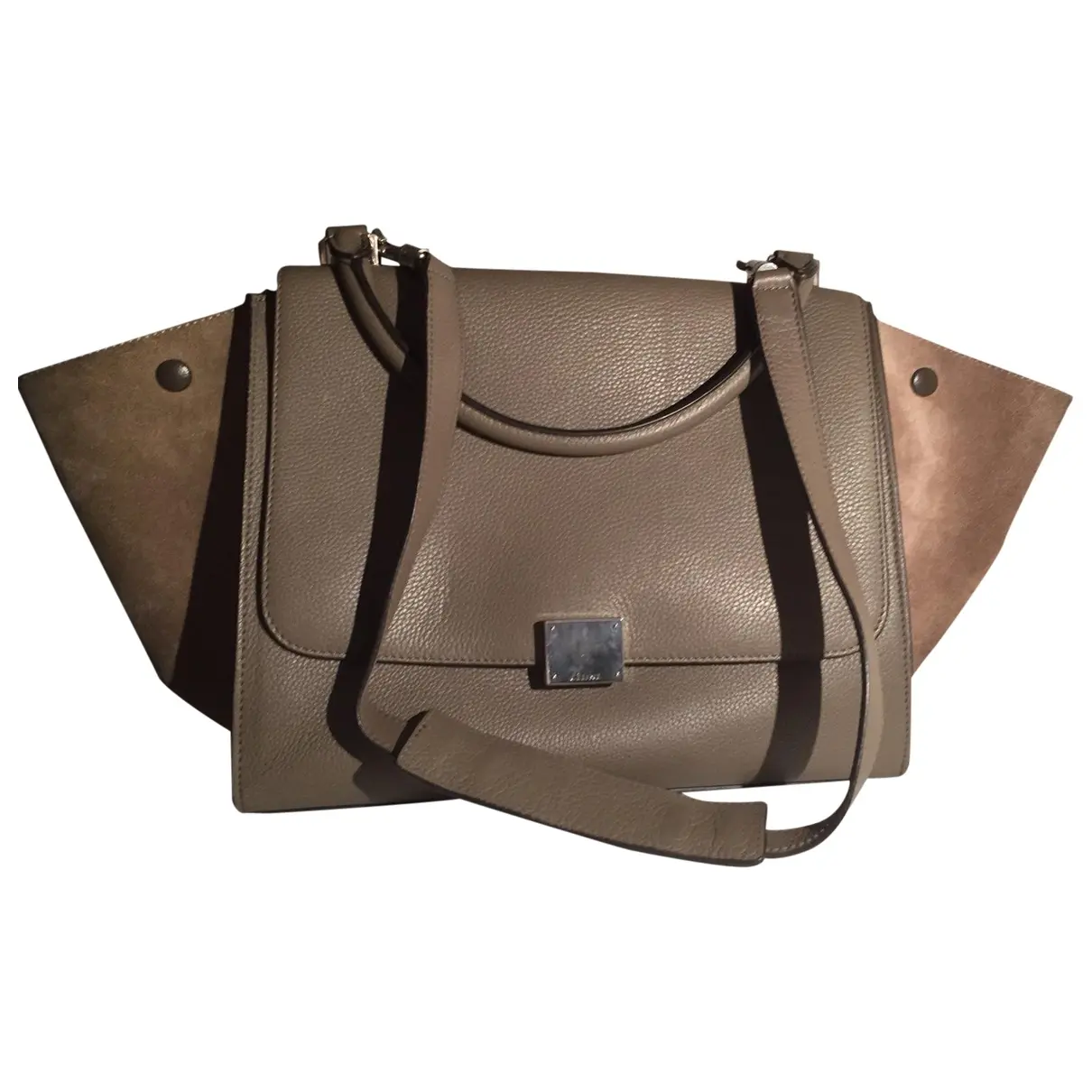 Grey Leather Handbag Trapèze Celine