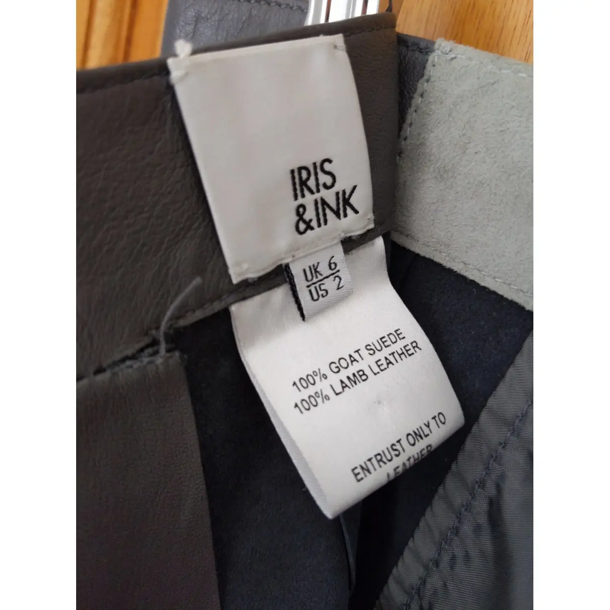 Buy Iris & Ink Leather mid-length skirt online