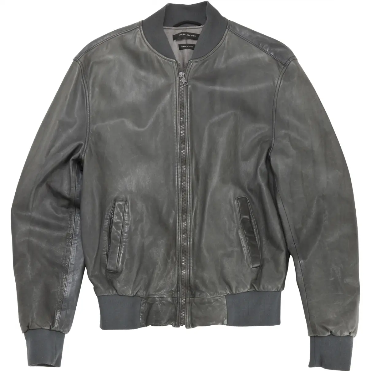 Grey Leather Jacket Marc Jacobs