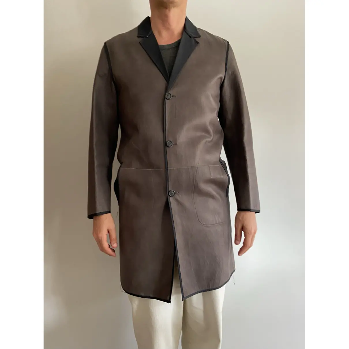 Leather coat Lanvin