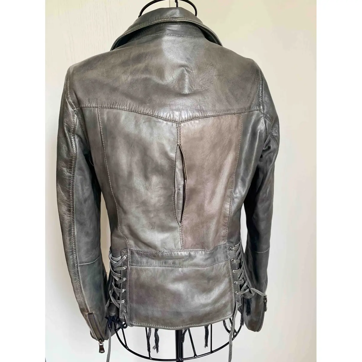 Le Sentier Leather biker jacket for sale