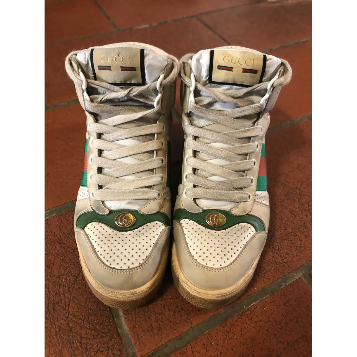 Buy Gucci Screener leather high trainers online