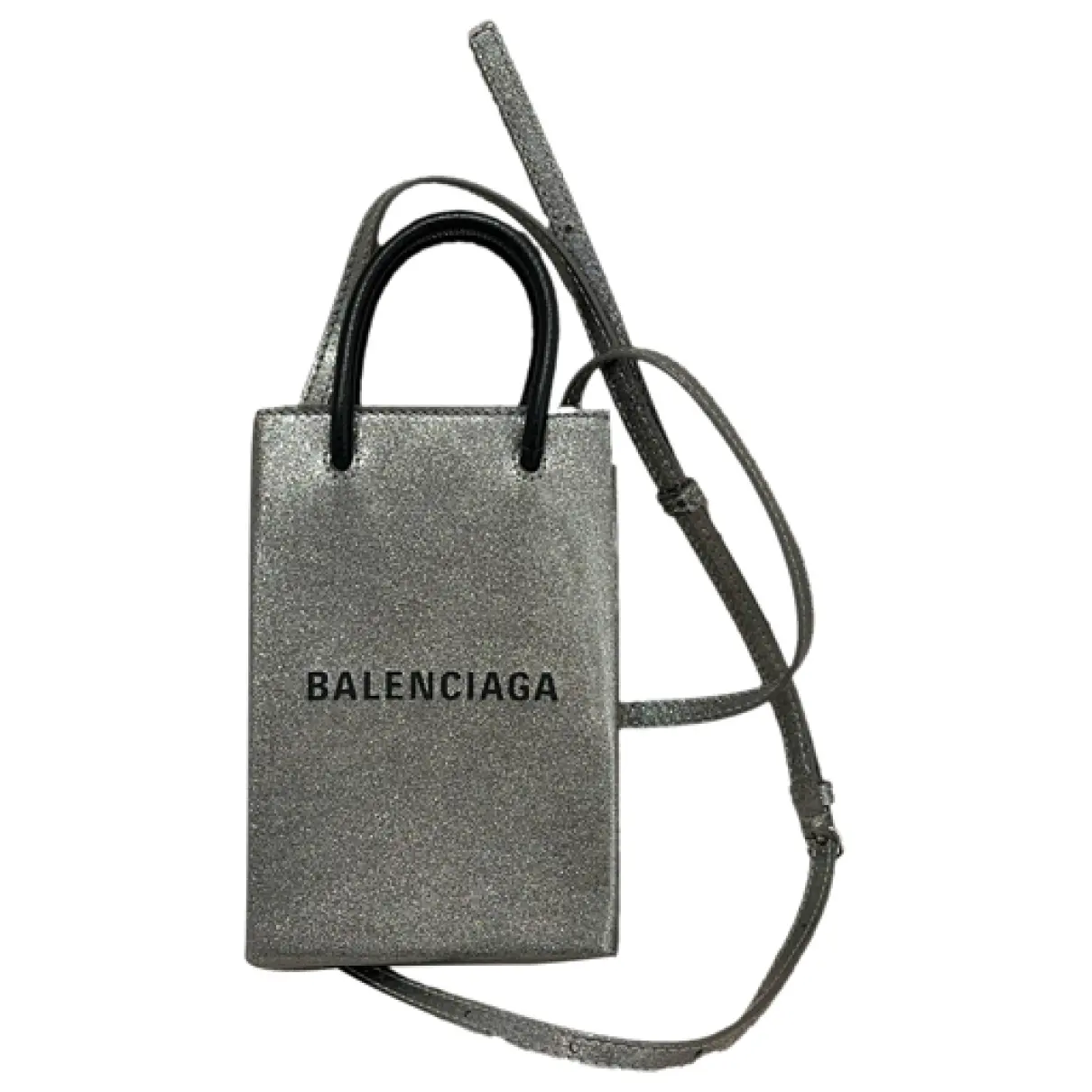 Shopping North South leather crossbody bag Balenciaga