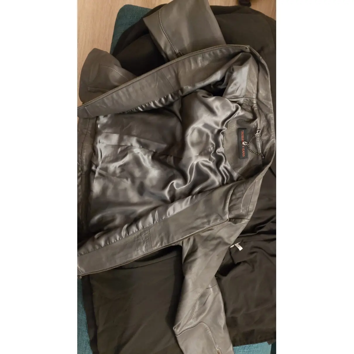 Leather jacket Trussardi Jeans