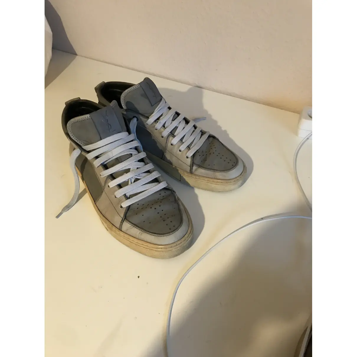 Leather high trainers Yves Saint Laurent - Vintage