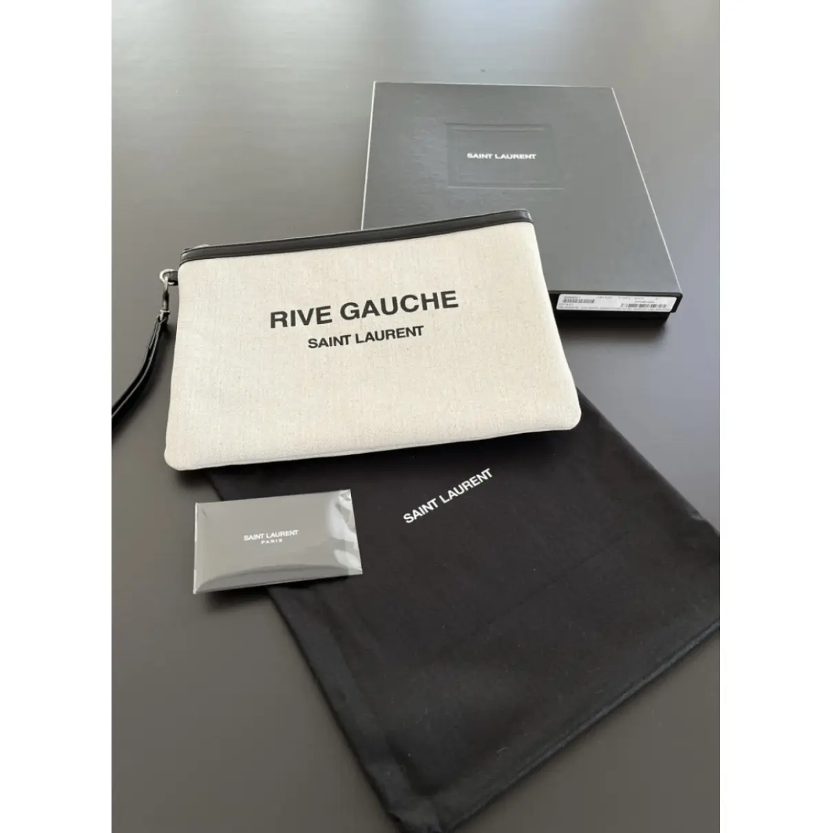 New Jolie linen clutch bag Saint Laurent