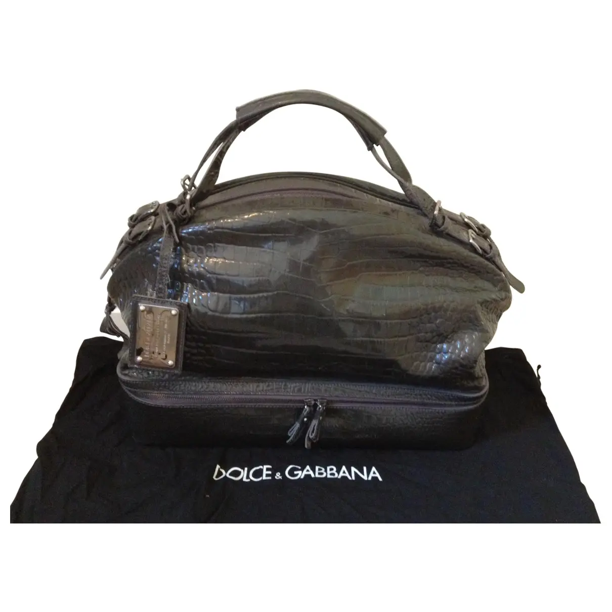Grey Patent leather Travel bag Dolce & Gabbana