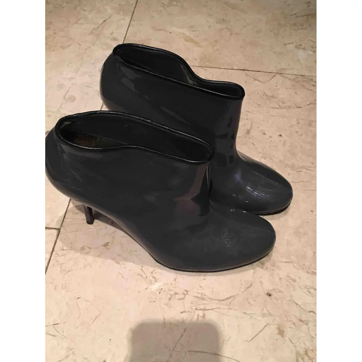 Stella McCartney Grey Patent leather Ankle boots for sale