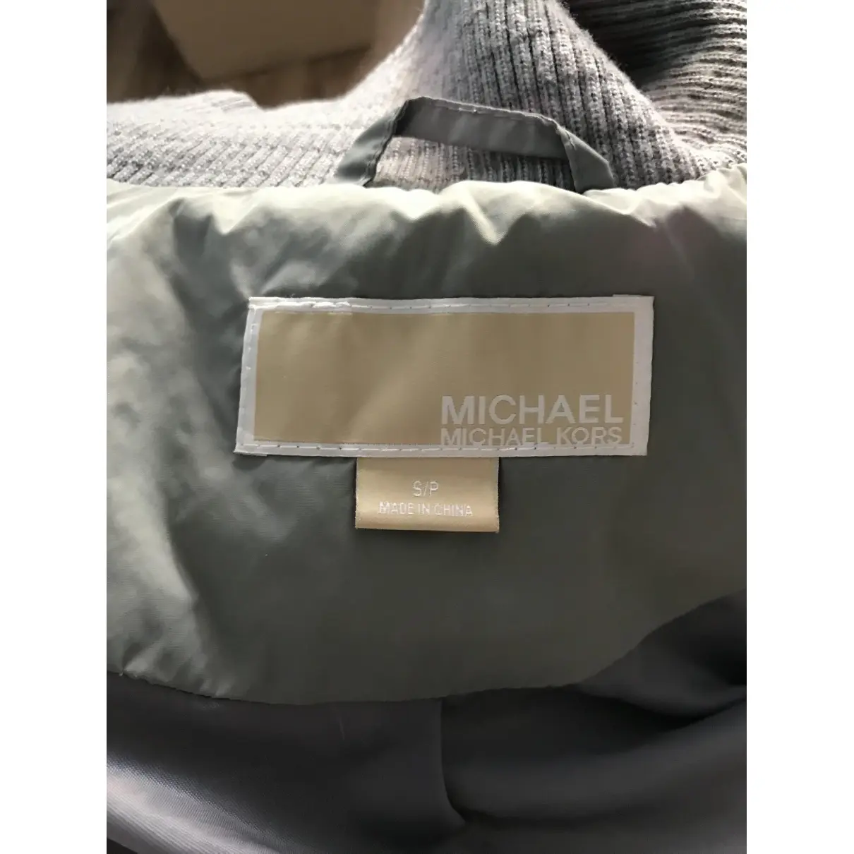 Grey Synthetic Coat Michael Kors