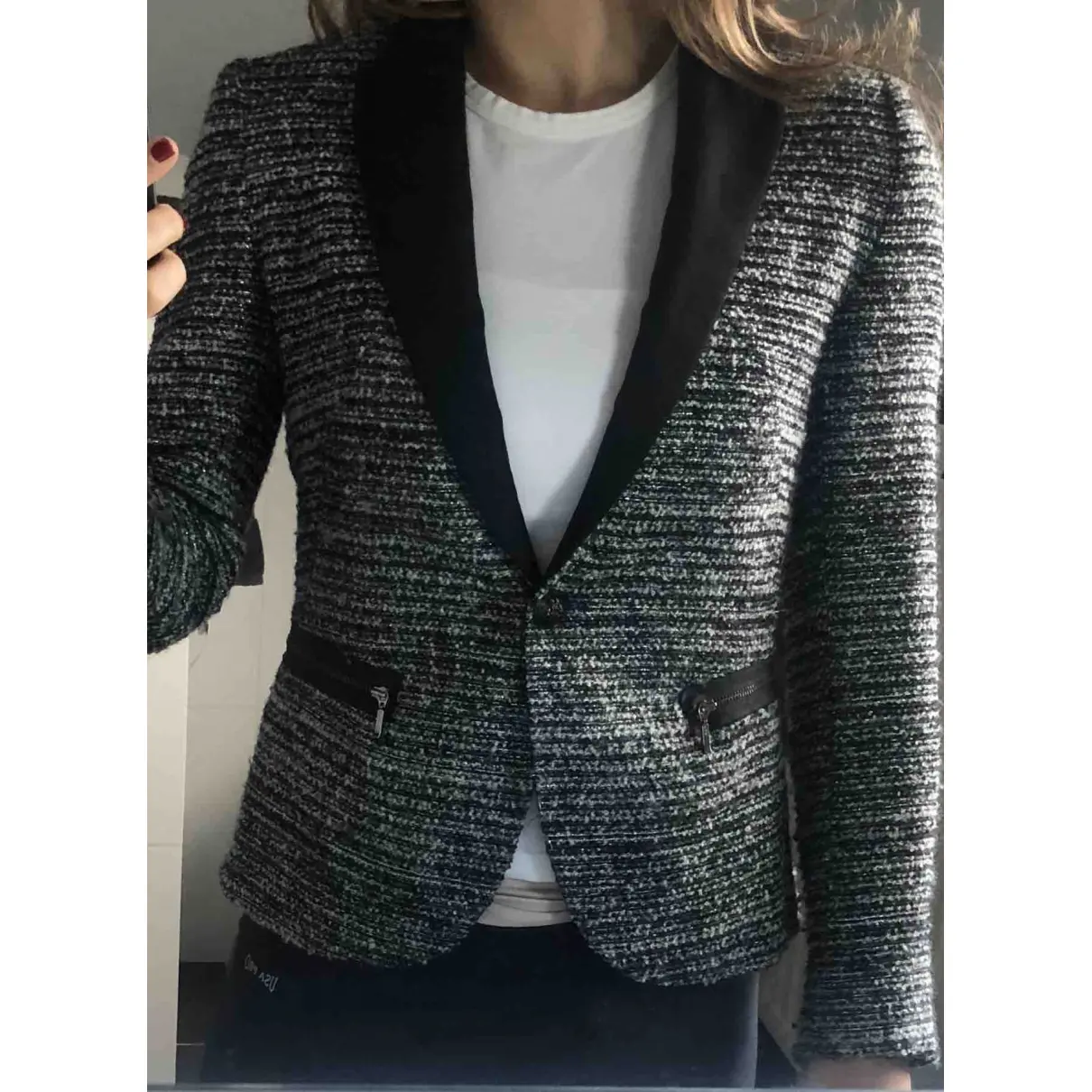 Grey Tweed Jacket Zara