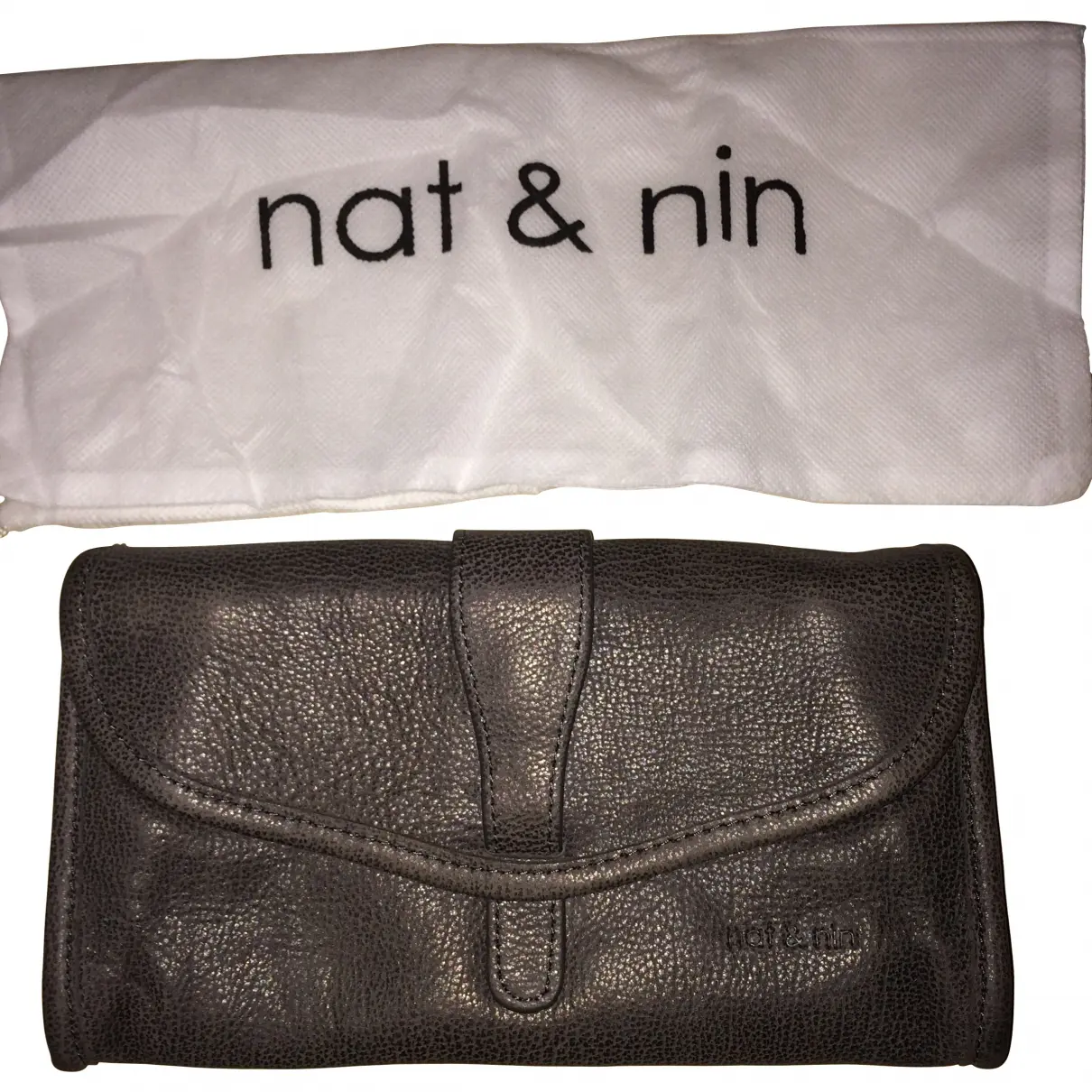 Grey Leather Wallet Nat & Nin