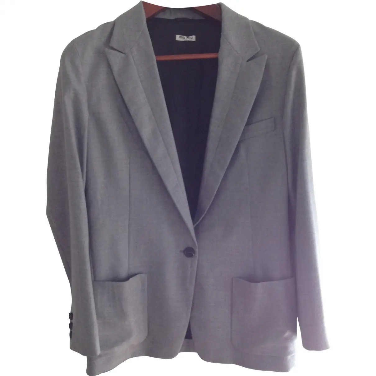 Grey Wool Jacket Miu Miu
