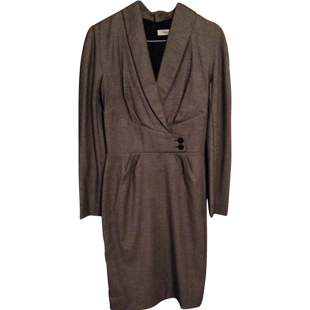 Grey Wool Dress Christian Dior