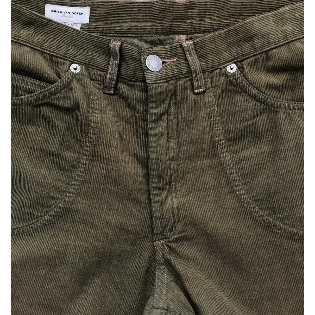Khaki Cotton Jeans Dries Van Noten - Vintage