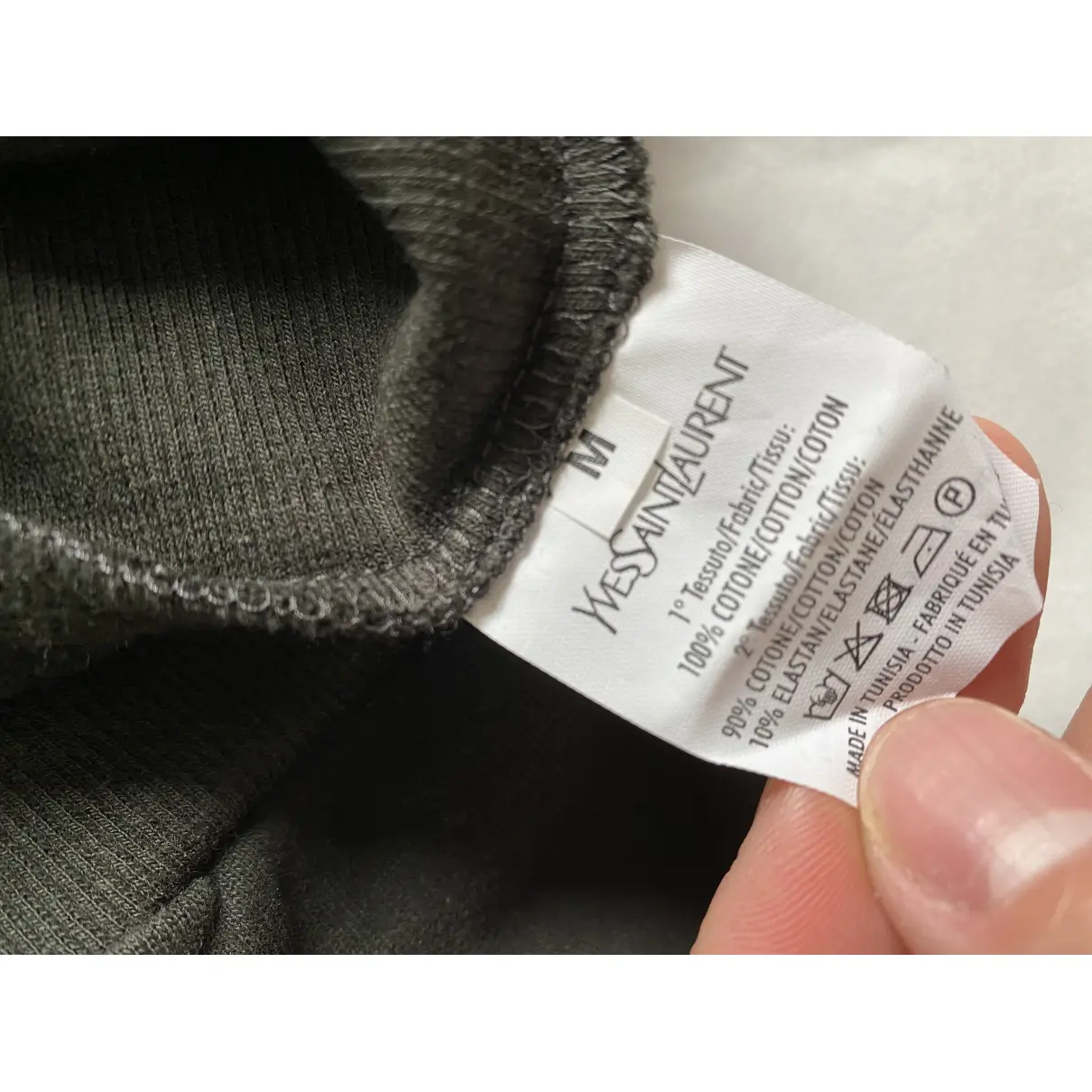 Khaki Cotton Knitwear & Sweatshirt Yves Saint Laurent