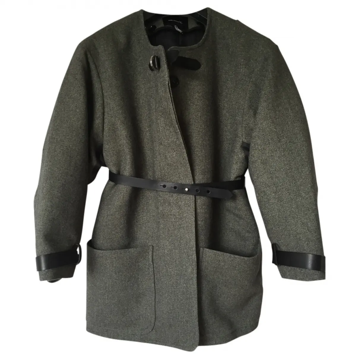 LEATHER AND WOOL COAT Isabel Marant