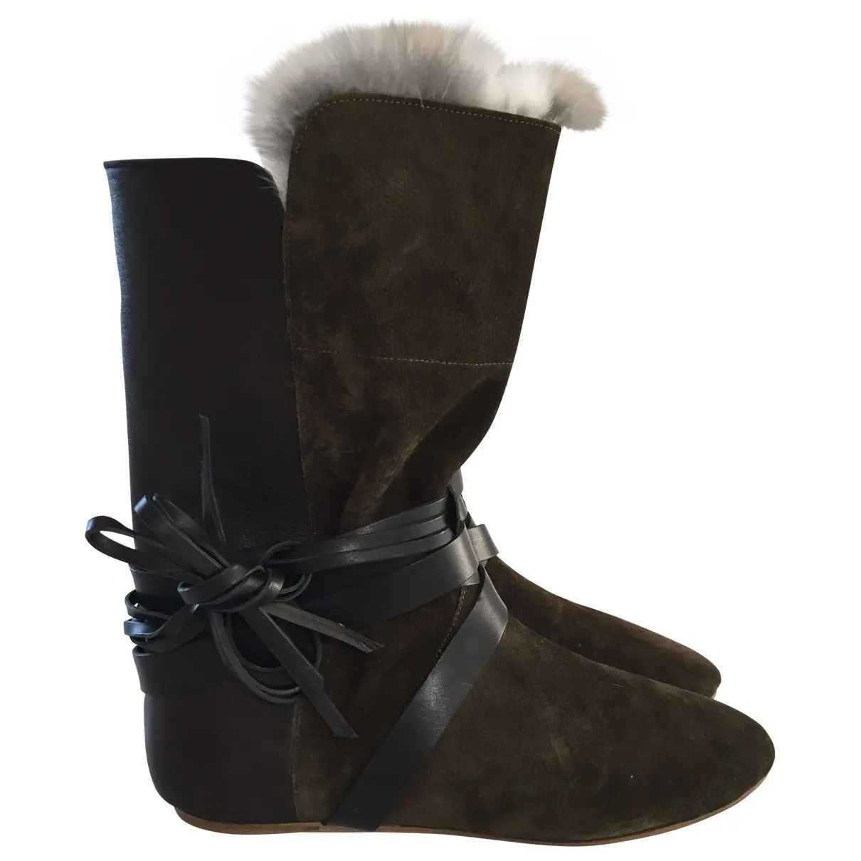 Khaki Leather Ankle boots Isabel Marant