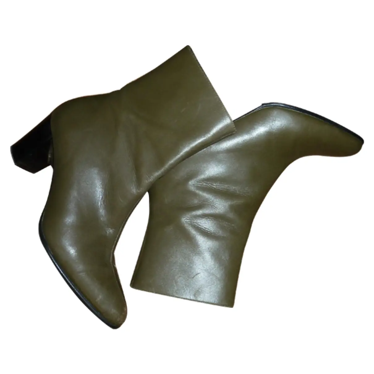 Khaki Leather Boots Robert Clergerie