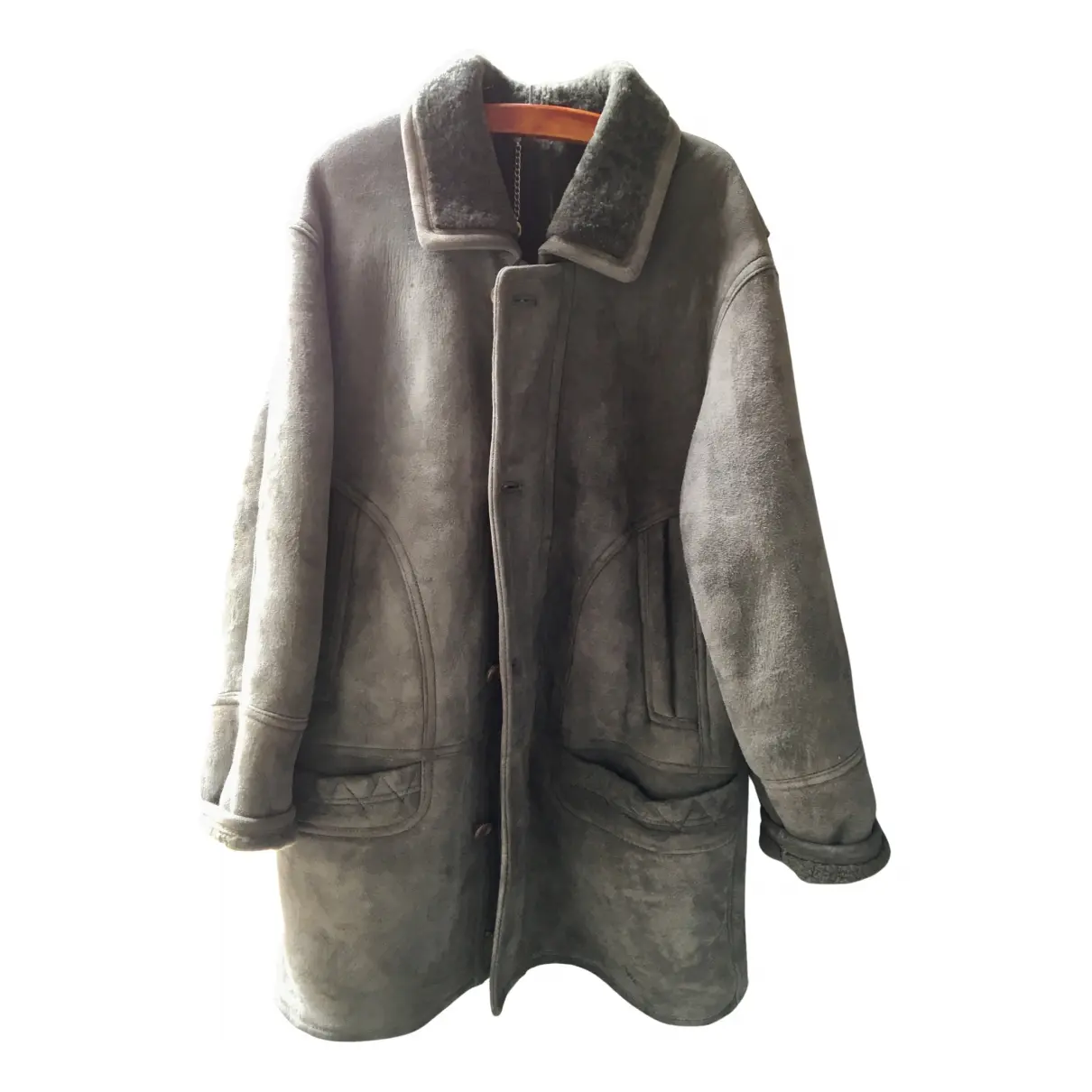 Leather biker jacket Shearling