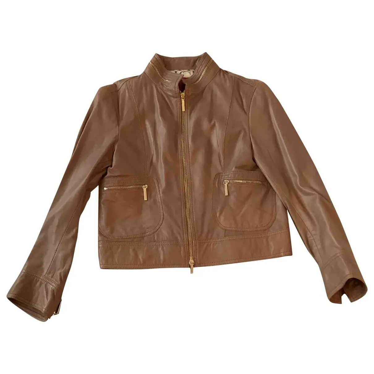 Leather biker jacket Carolina Herrera