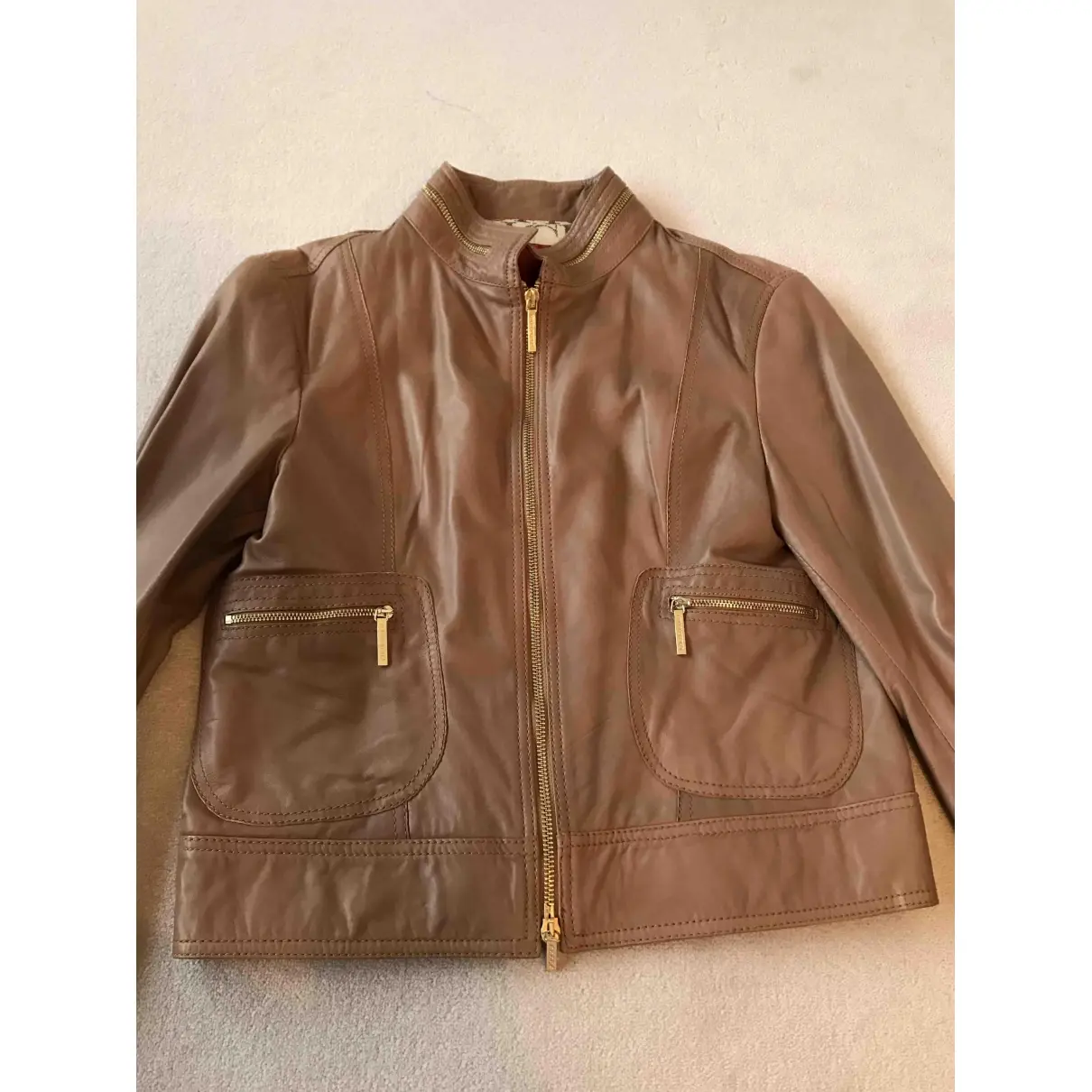 Buy Carolina Herrera Leather biker jacket online