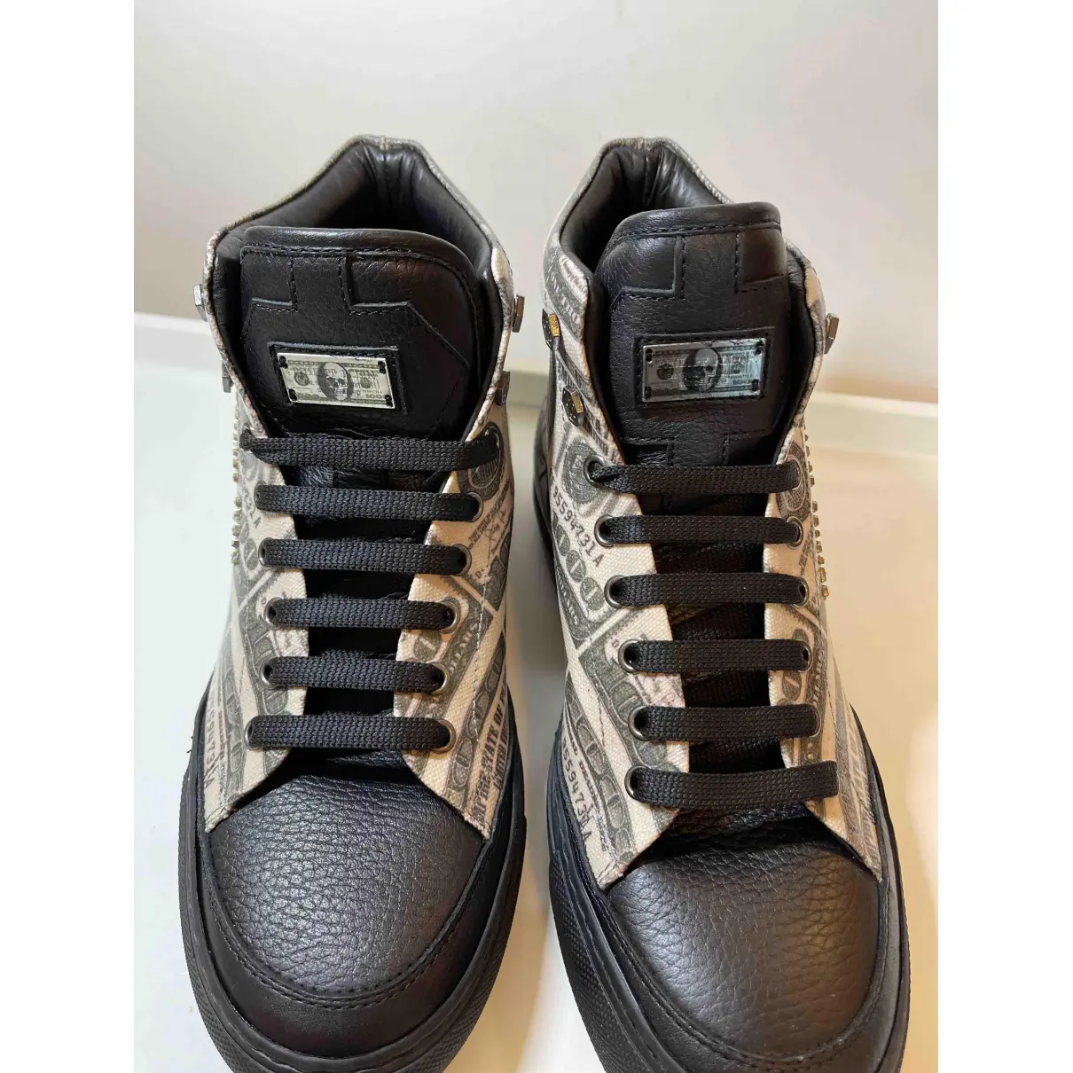 Buy Philipp Plein Leather high trainers online