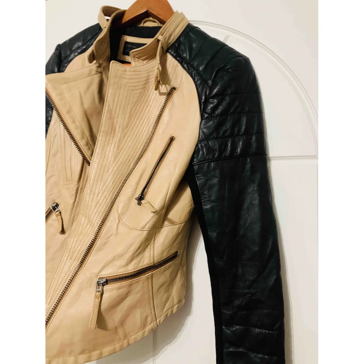 Leather biker jacket Zara