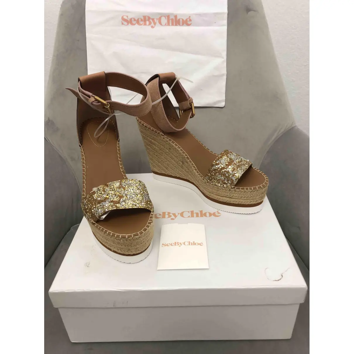 Buy See by Chloé Glitter sandals online