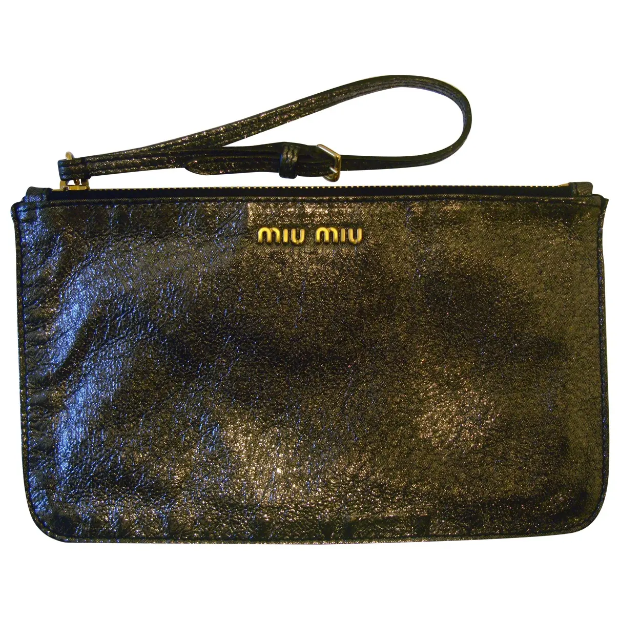 Metallic Leather Clutch bag Miu Miu