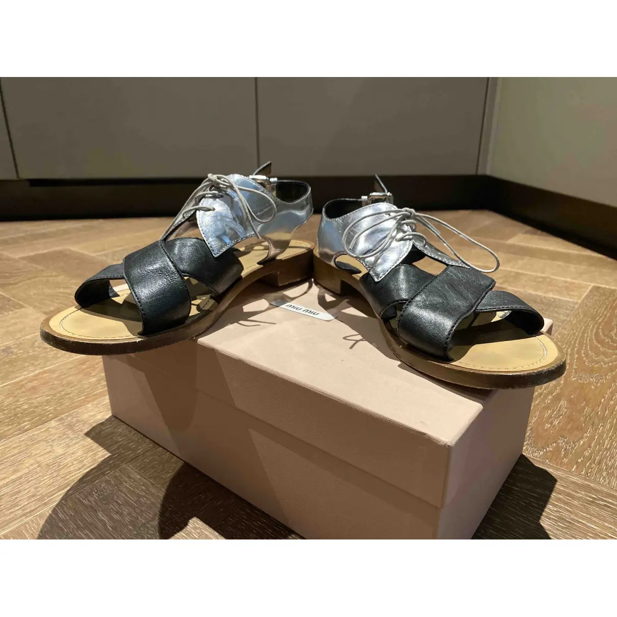 Buy Miu Miu Leather sandal online