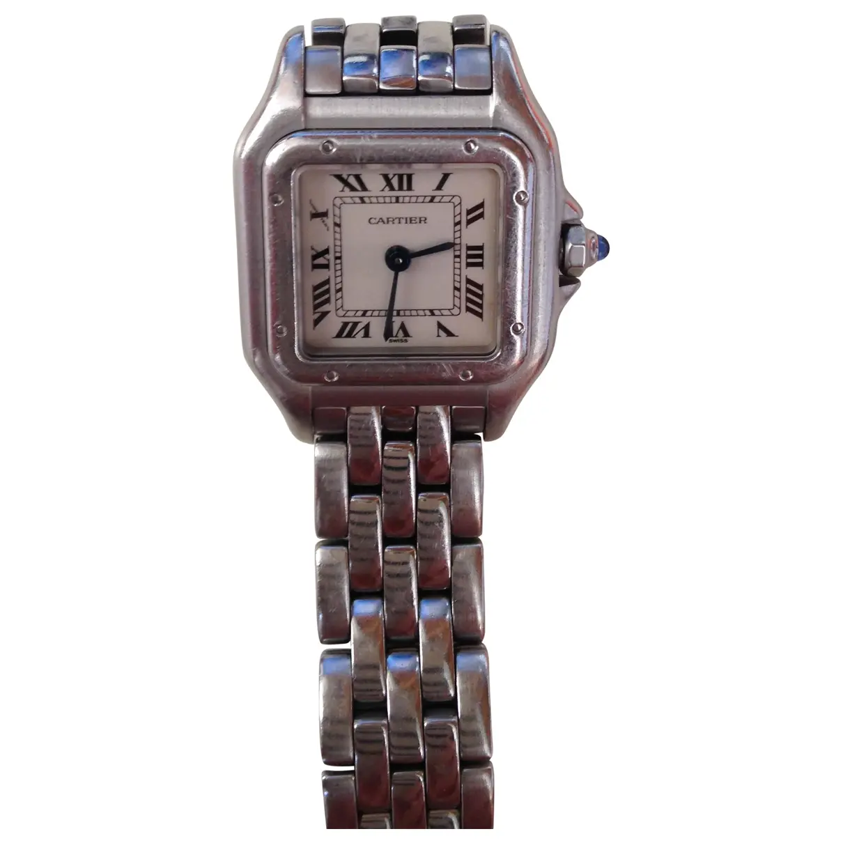 Metallic Steel Watch Panthère Cartier - Vintage