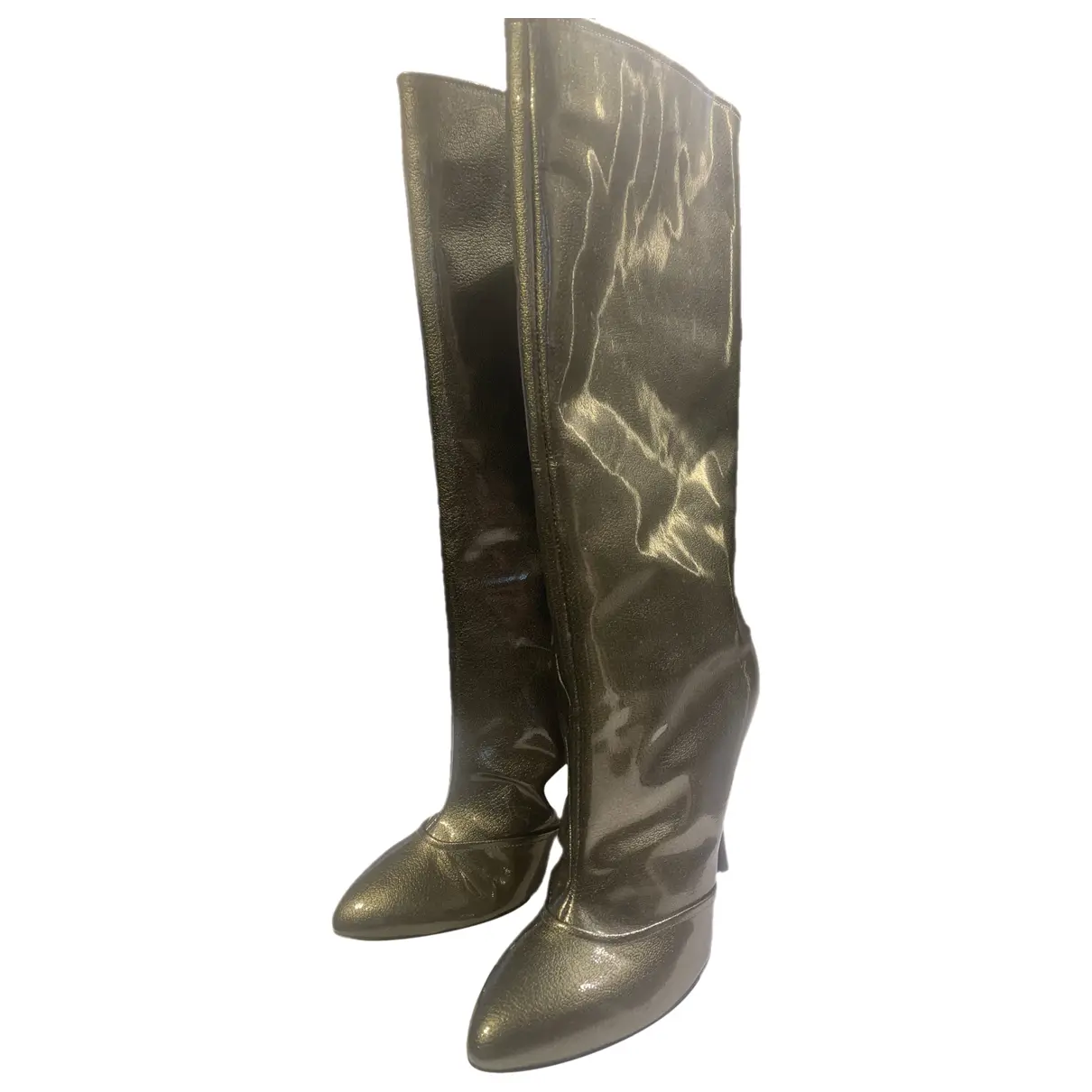 Patent leather boots
