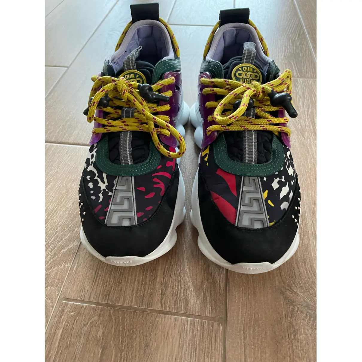 Buy Versace Chain Reaction cloth trainers online