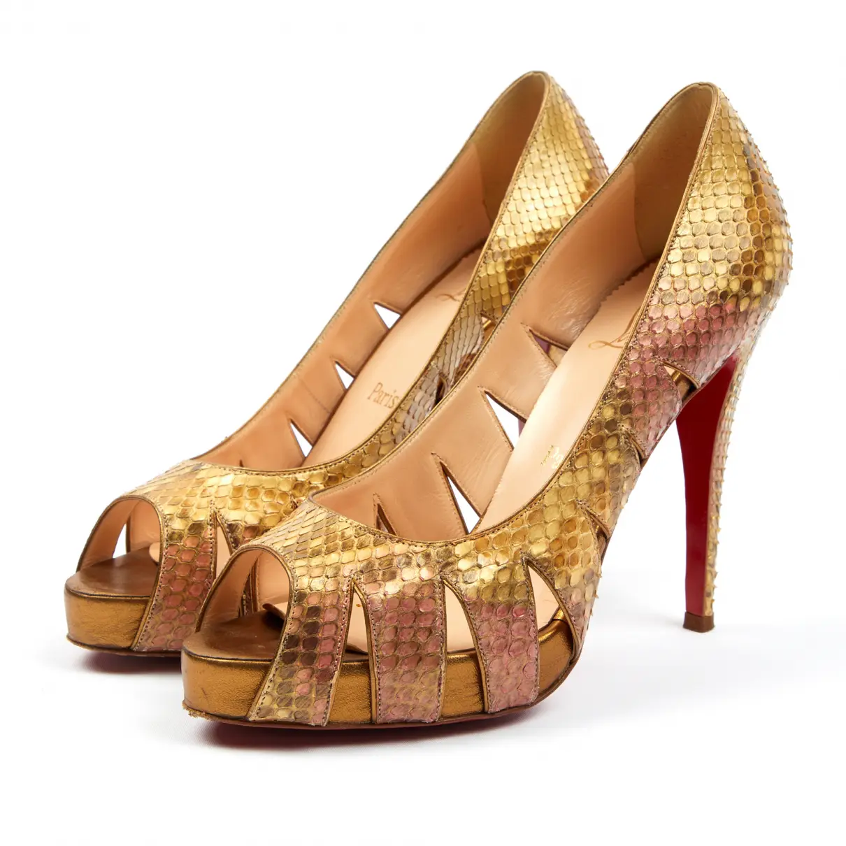 Buy Christian Louboutin Lady Peep exotic leathers heels online