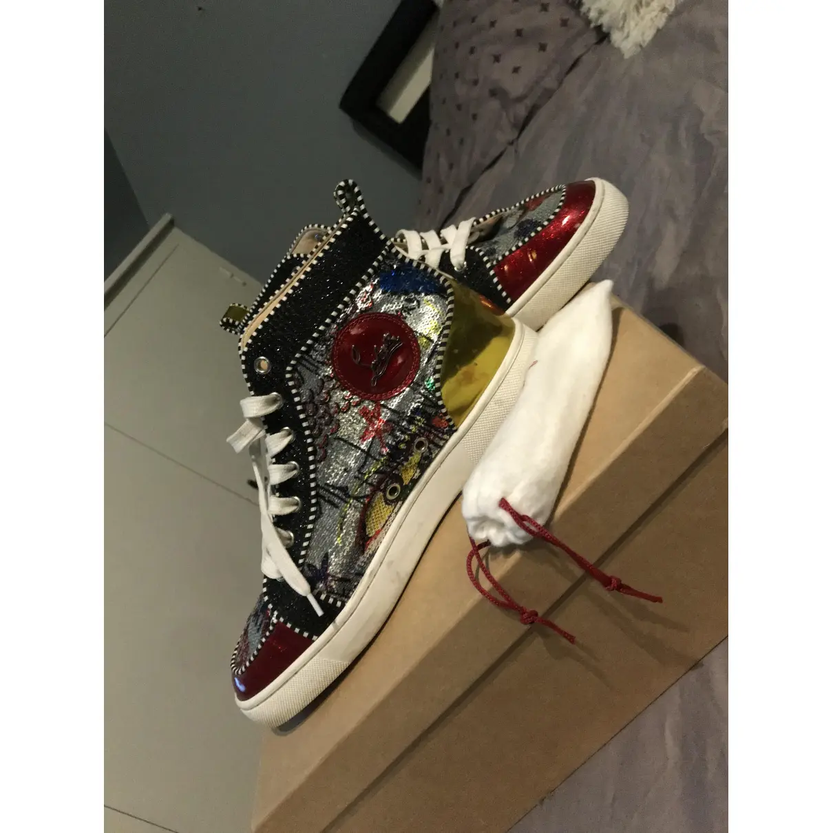 Buy Christian Louboutin Glitter high trainers online