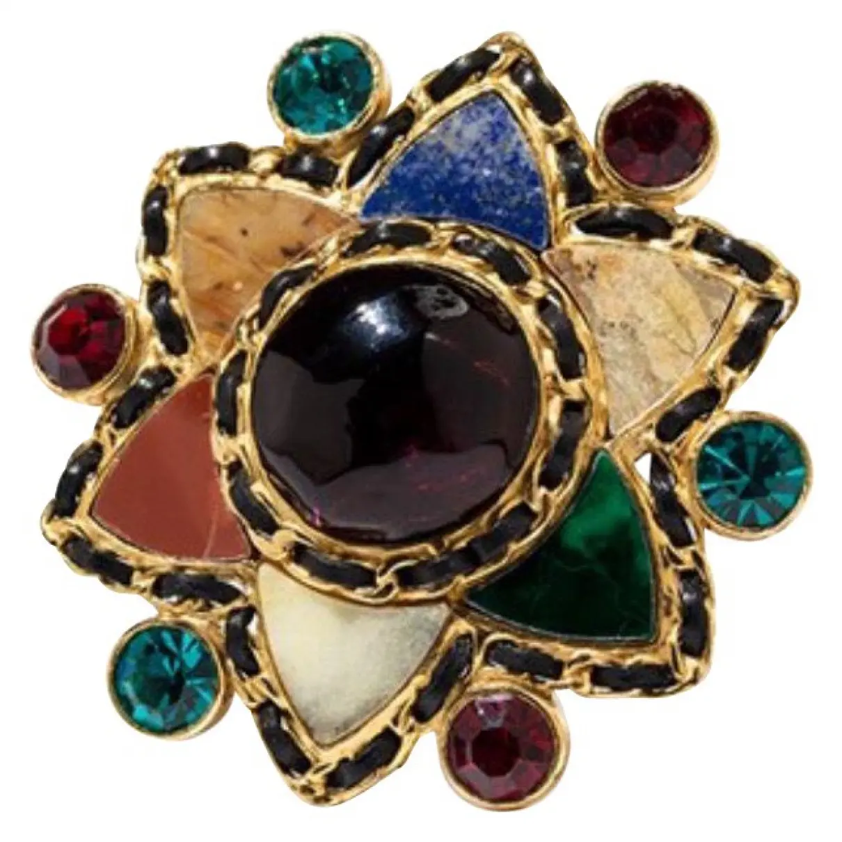 Multicolour Gold plated Pin & brooche Chanel - Vintage