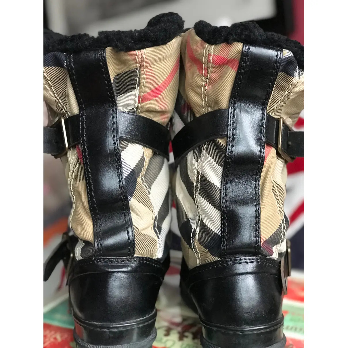 Leather snow boots Burberry