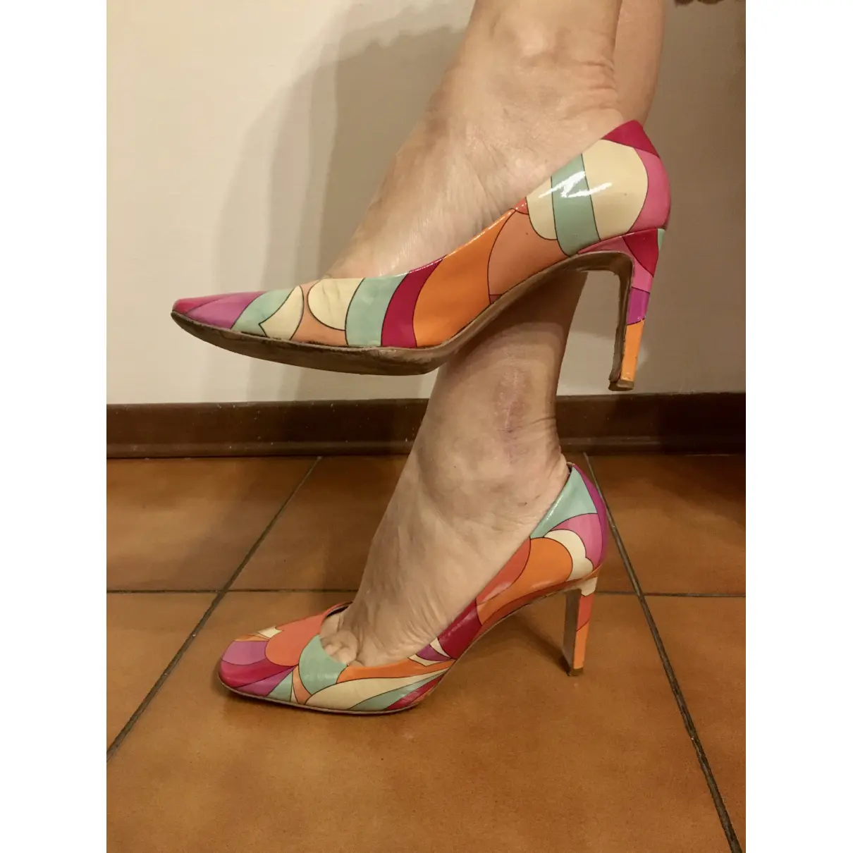 Leather heels Emilio Pucci