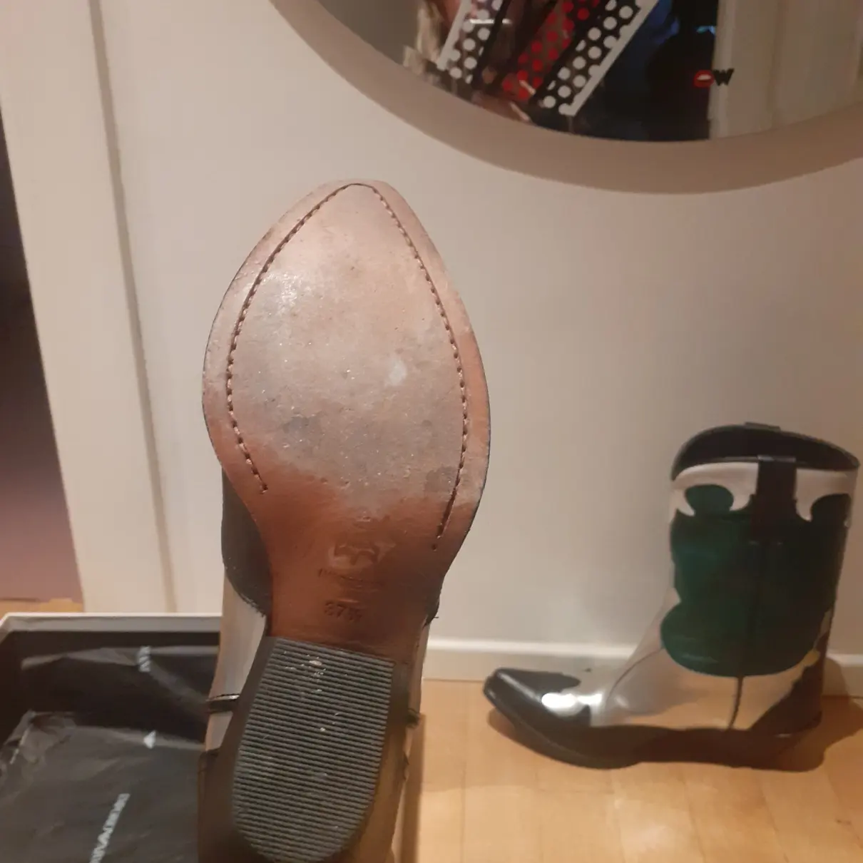 Leather cowboy boots Emporio Armani
